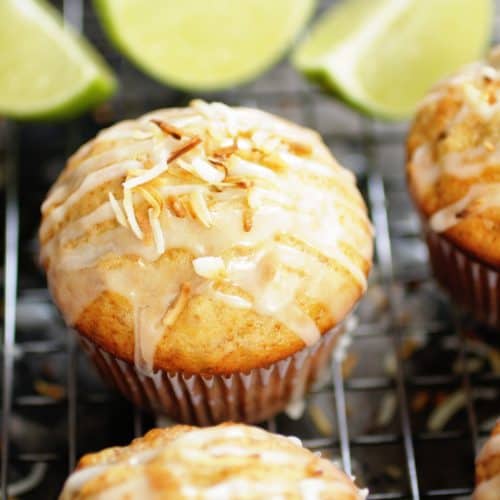 Muffins de banana y coco tostado