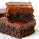 Homemade chewy gooey cocoa brownie