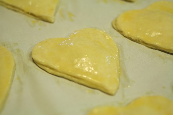 heart shaped hand pies ready for the oven