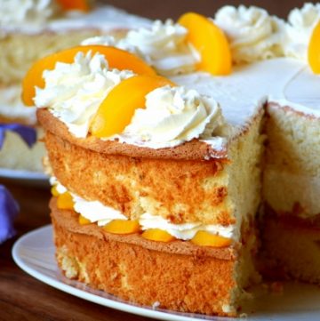 peaches and cream sponge cake