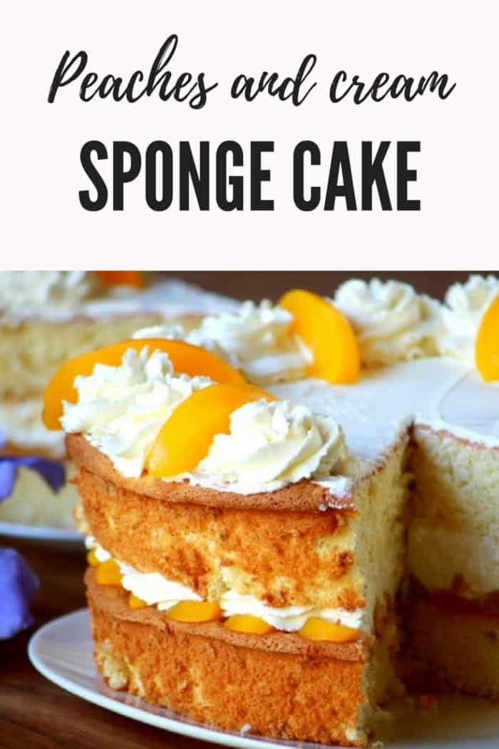 Peaches and cream sponge cake