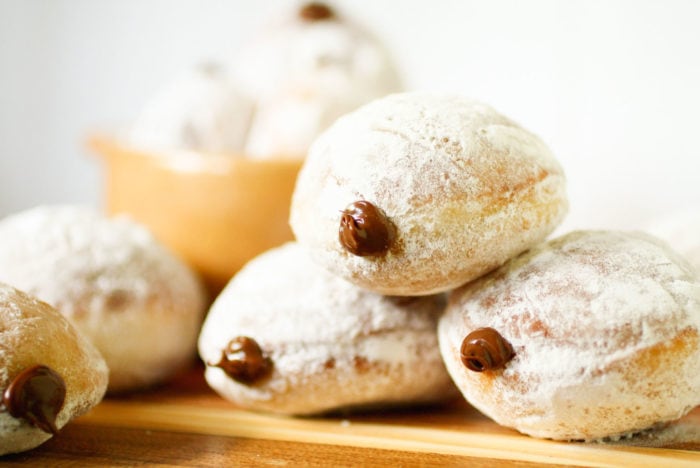 Nutella Stuffed Banana Donuts