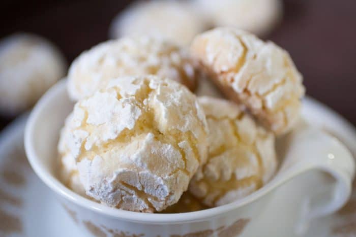 Ghreyba (Coconut Moroccan Cookies) in a cup