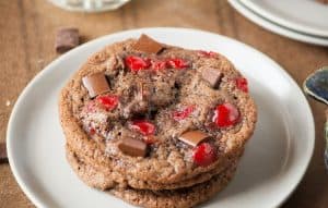 Chewy Double Chocolate Cherry Cookies