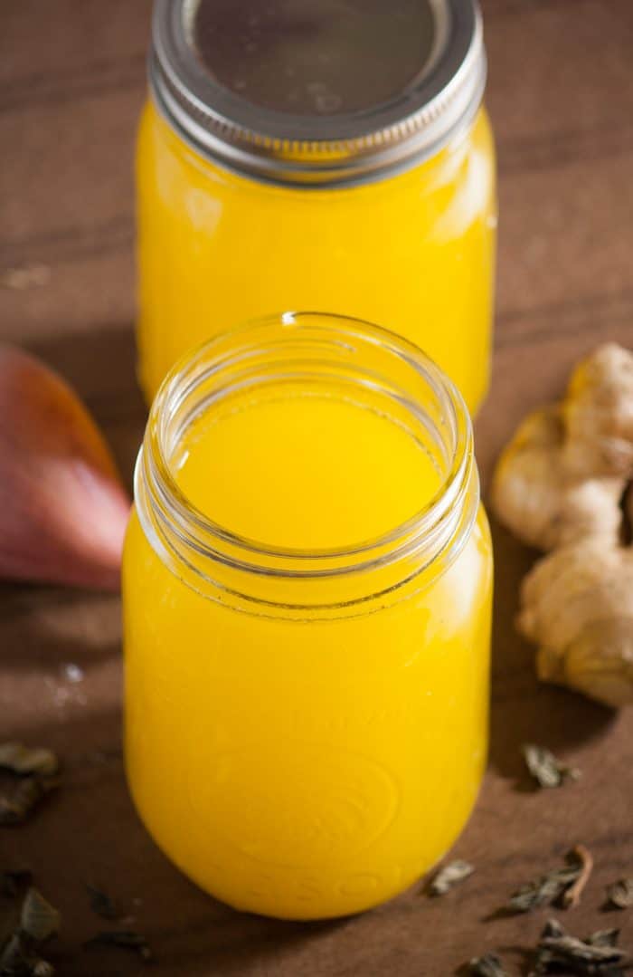 Clarified butter in jars