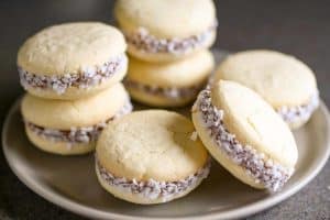 alfajores (cookies) on a plate