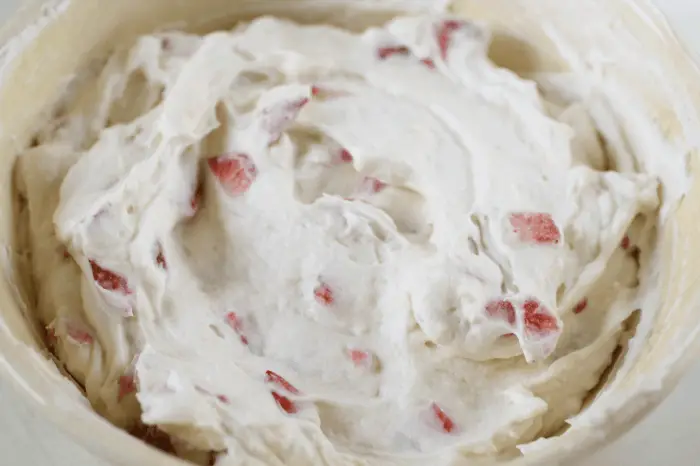 strawberry cheesecake in a bowl