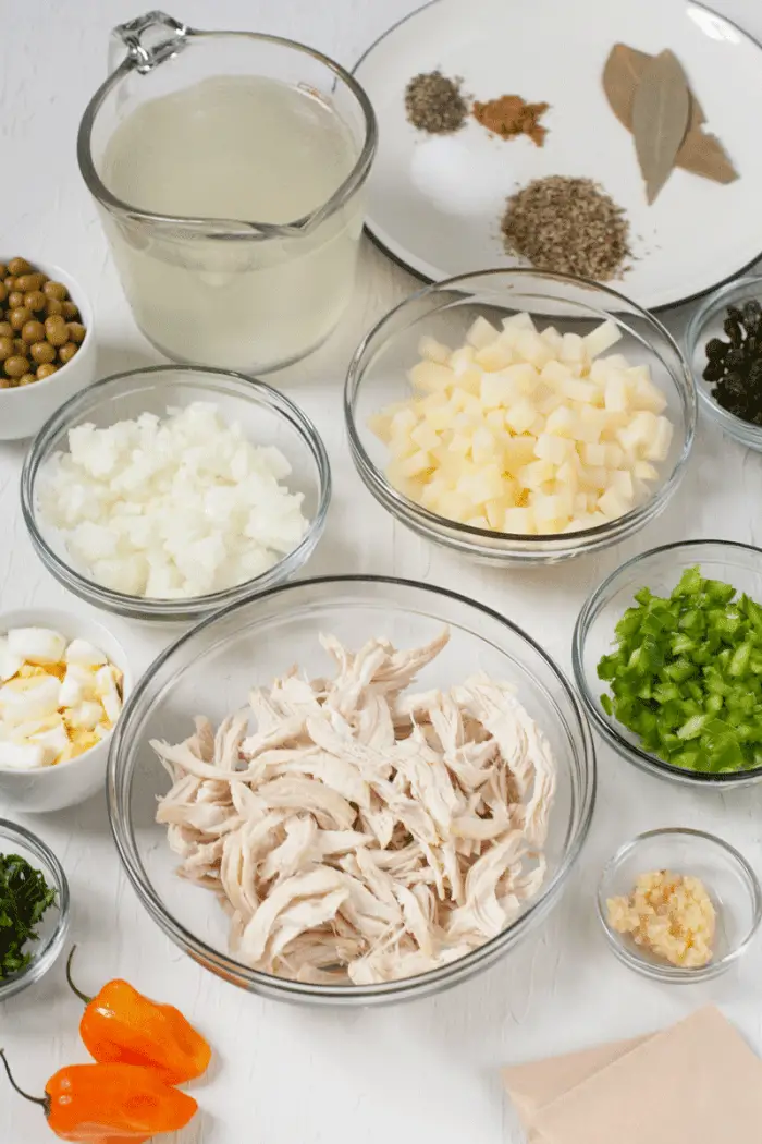 ingredients for salteñas filling