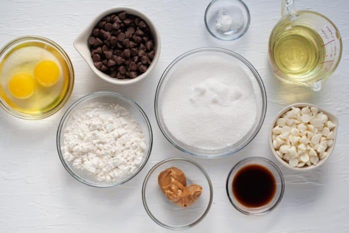 ingredients for making homemade brownies