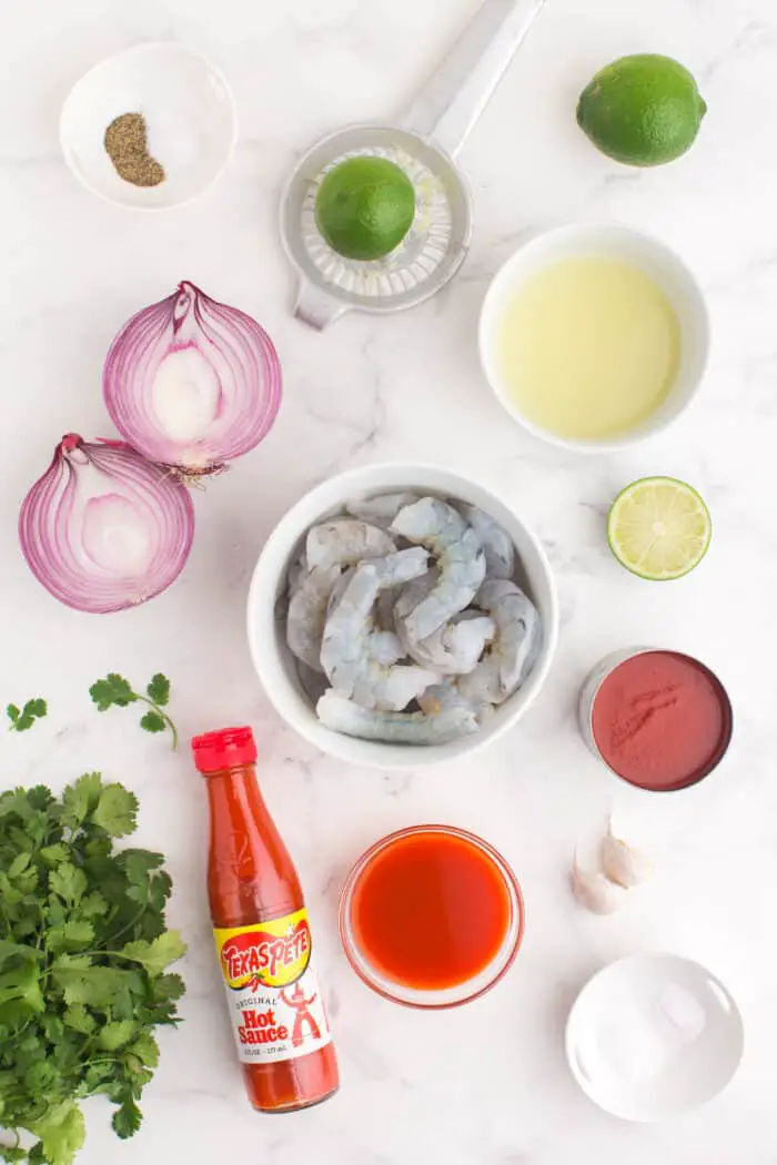 ingredients for shrimp ceviche