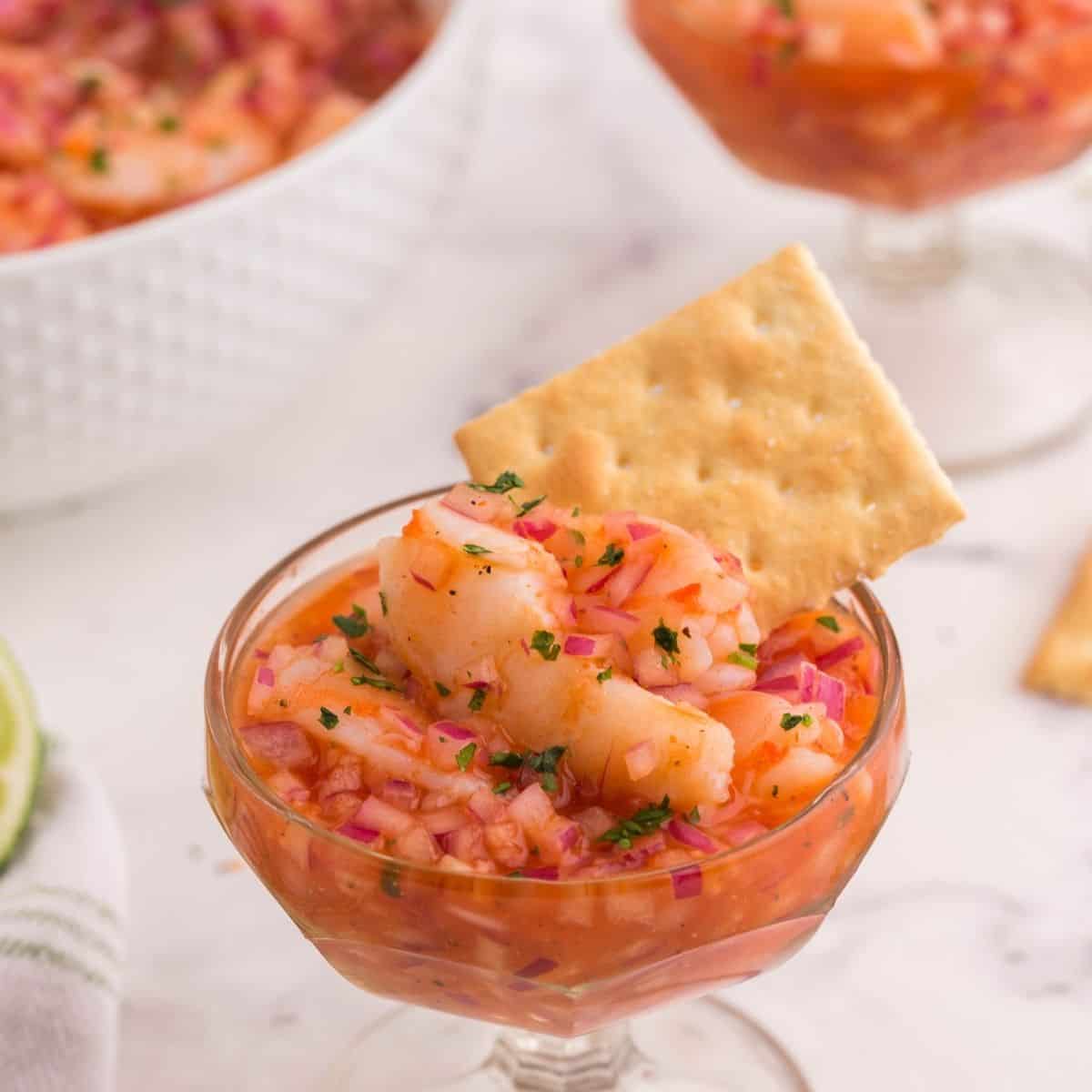 small cup with ceviche