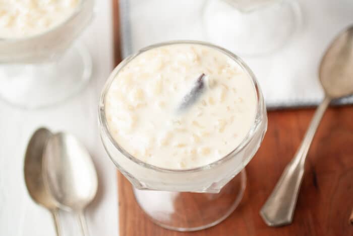 rice pudding in a glass
