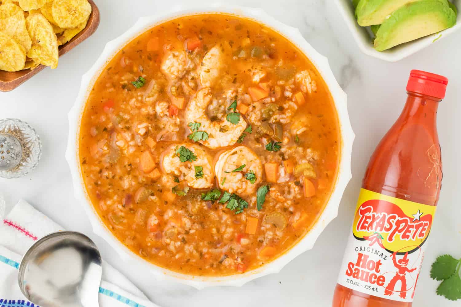 Asopao de Camarones (Shrimp and Rice Soup) Chipa by the Dozen