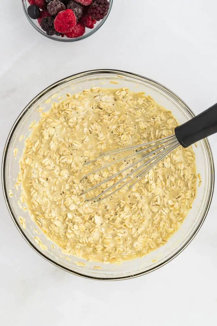 bowl with oatmeal batter
