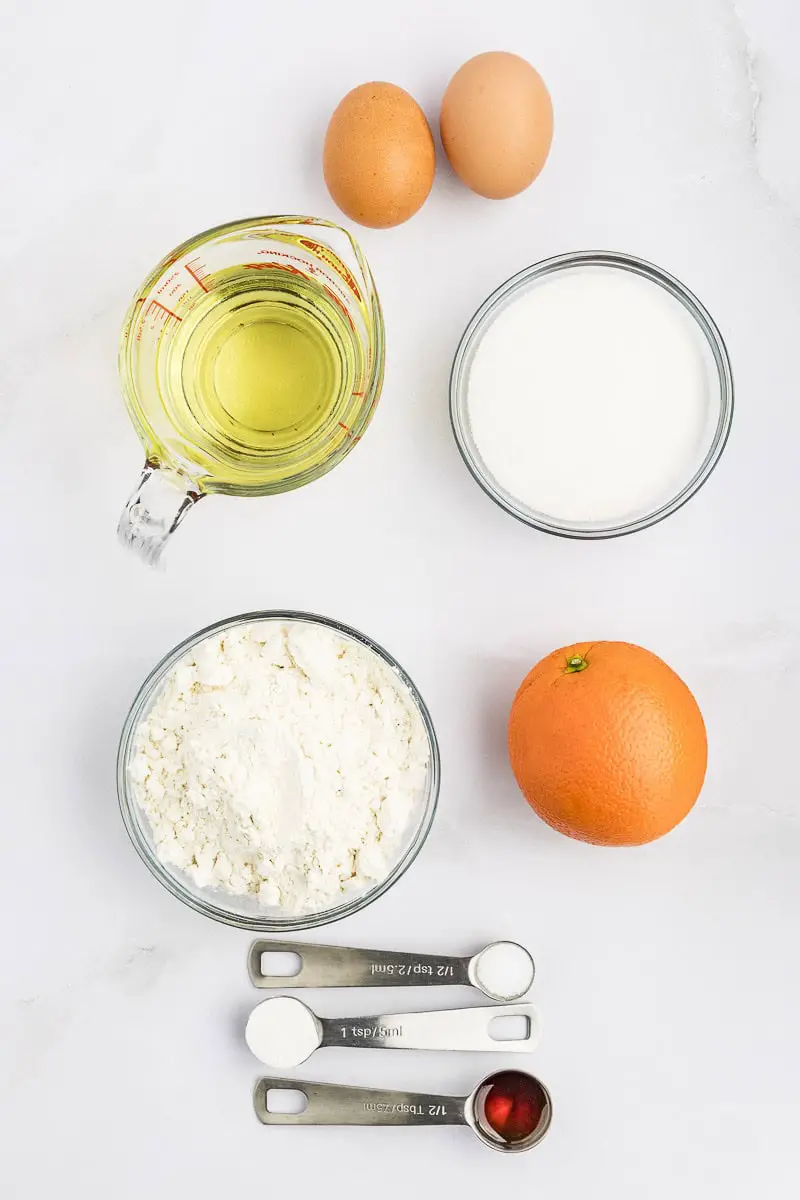 ingredientes para muffins de naranja