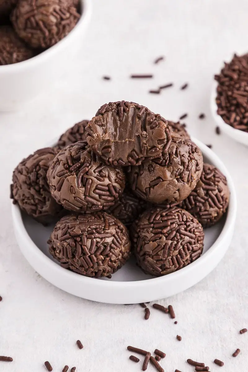 Brazilian chocolate brigadeiros or truffles