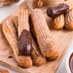 airfryer churros on a board