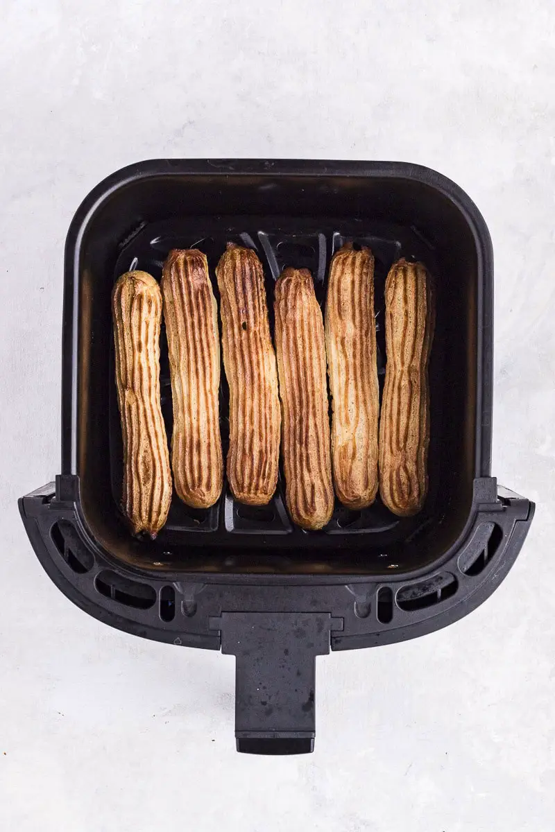 cooked churros in the air fryer