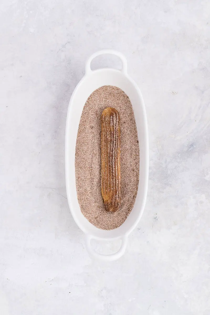churro rolled in sugar/cinnamon mixture